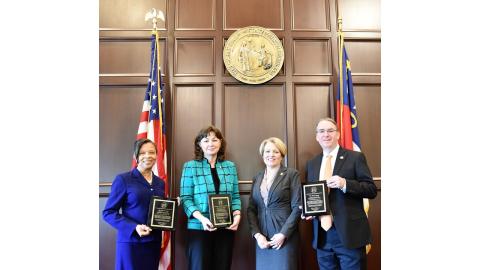 From left to right, Judge Gale Adams, Judge Valerie Zachary, Chief Judge Donna Stroud, Judge Eric Morgan. Judge Greg Horne is not pictured