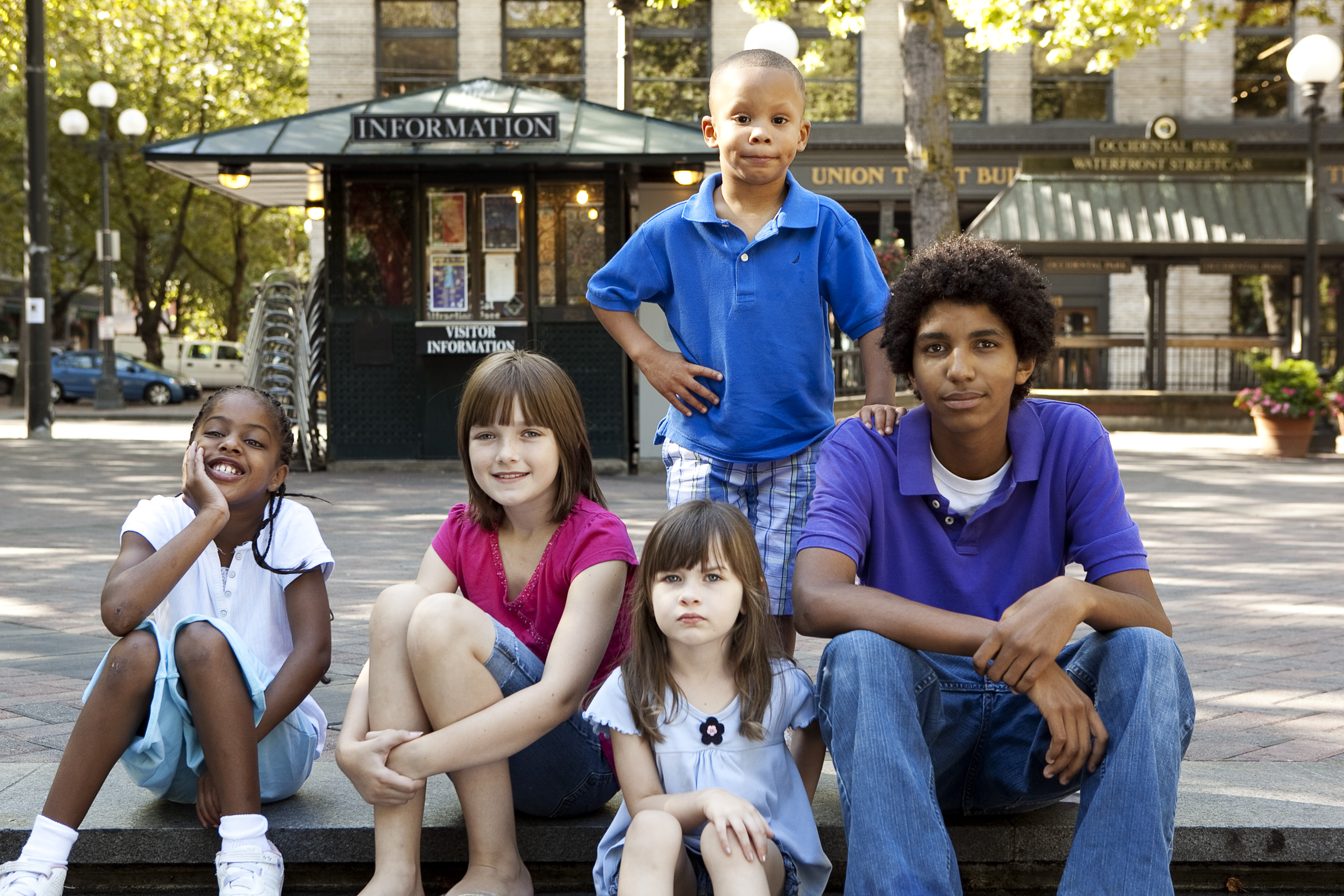 Diverse group of children