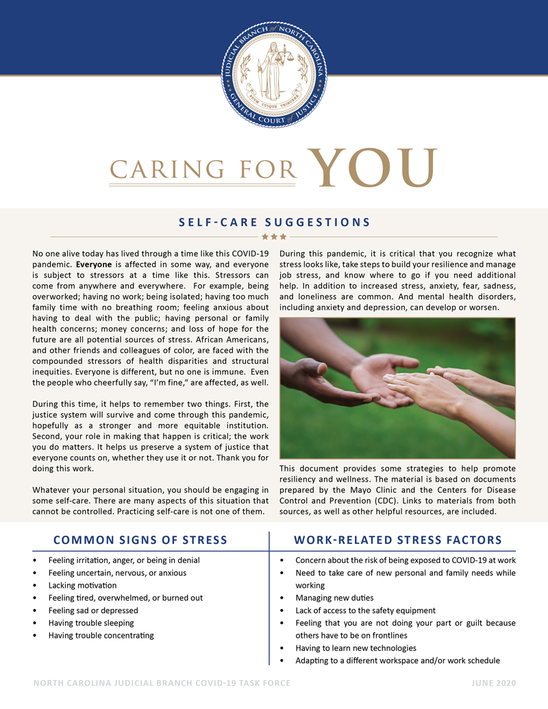 COVID Caring for YOU Self-Care cover