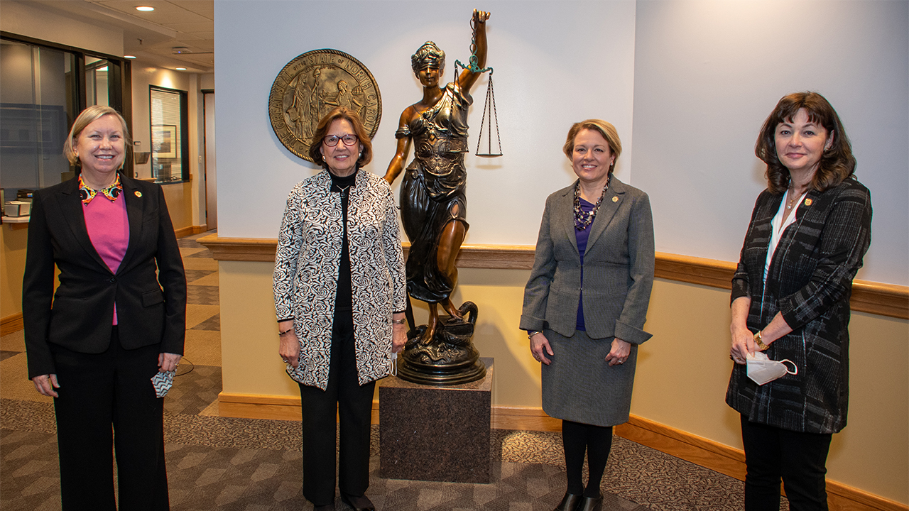 Left to right: Court of Appeals Judge Lucy Inman, former Court of Appeals Chief Judge Linda McGee, current Court of Appeals Chief Judge Donna Stroud, and Court of Appeals Judge Valerie Zachary