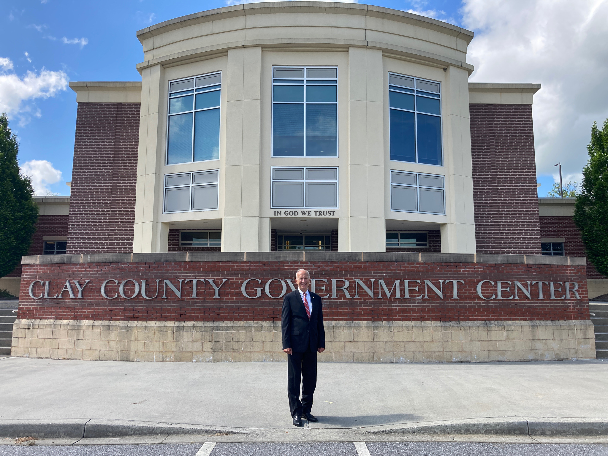 Chief Justice Newby outside of the Clay County Government Center