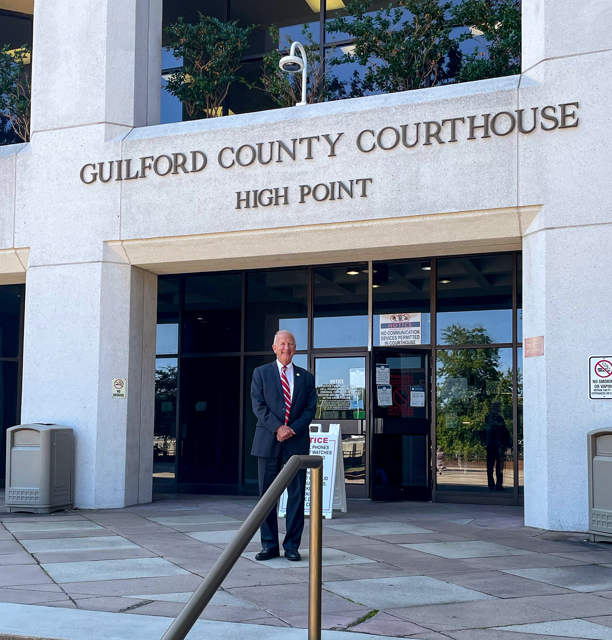 Chief Justice Newby at the Guilford County Courthouse in High Point