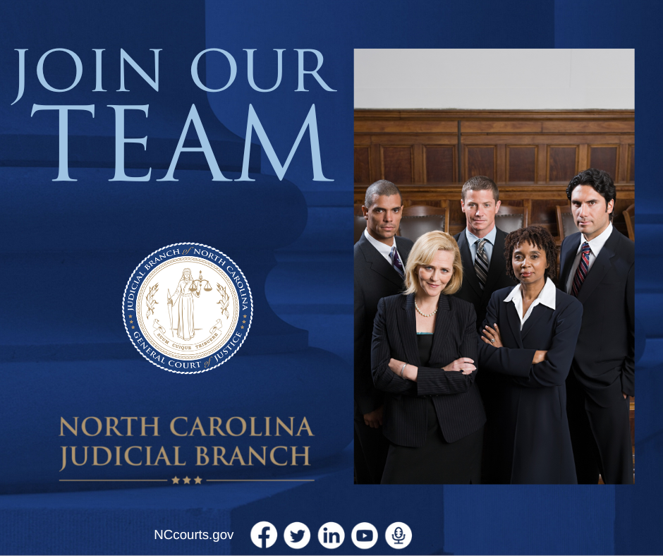 Join Our Team and employees in courtroom