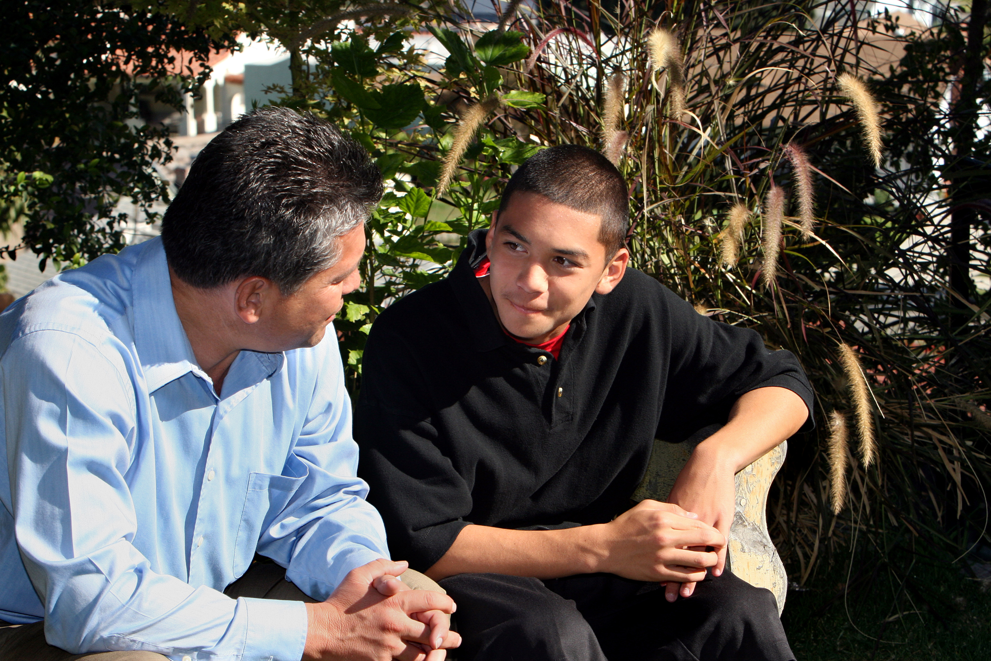 Latino advocate with teen