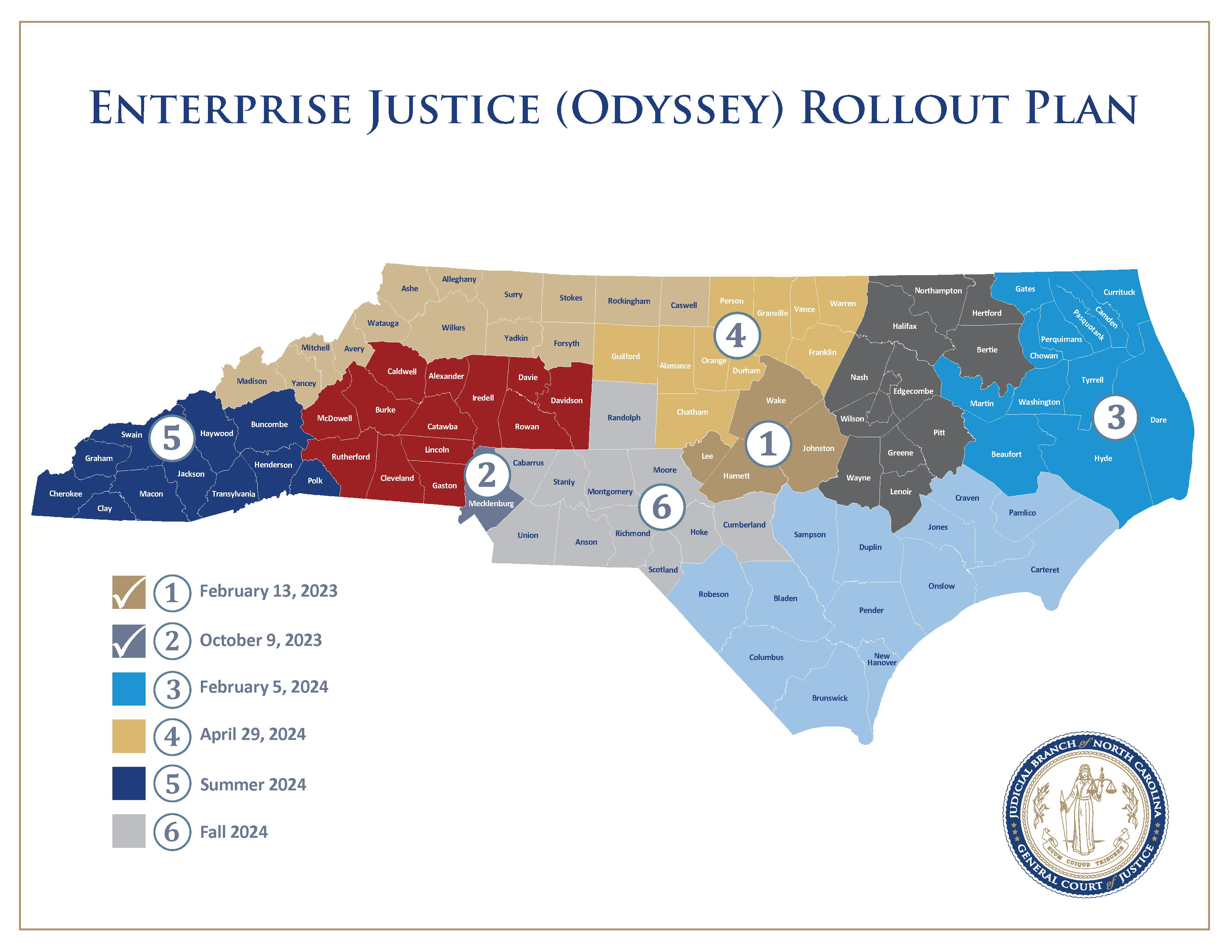 eCourts 2024 Rollout Map