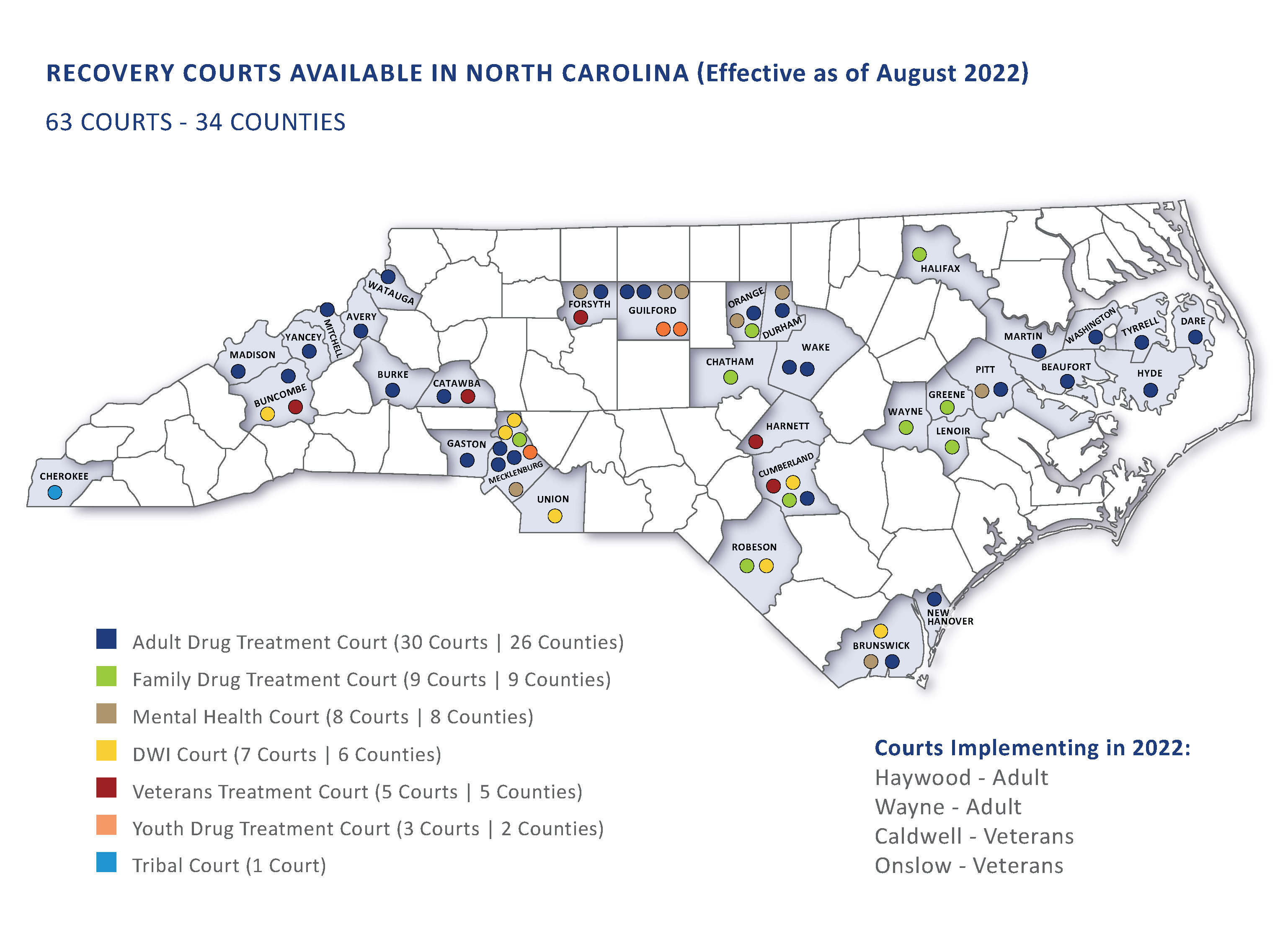N.C. Recovery Courts Map
