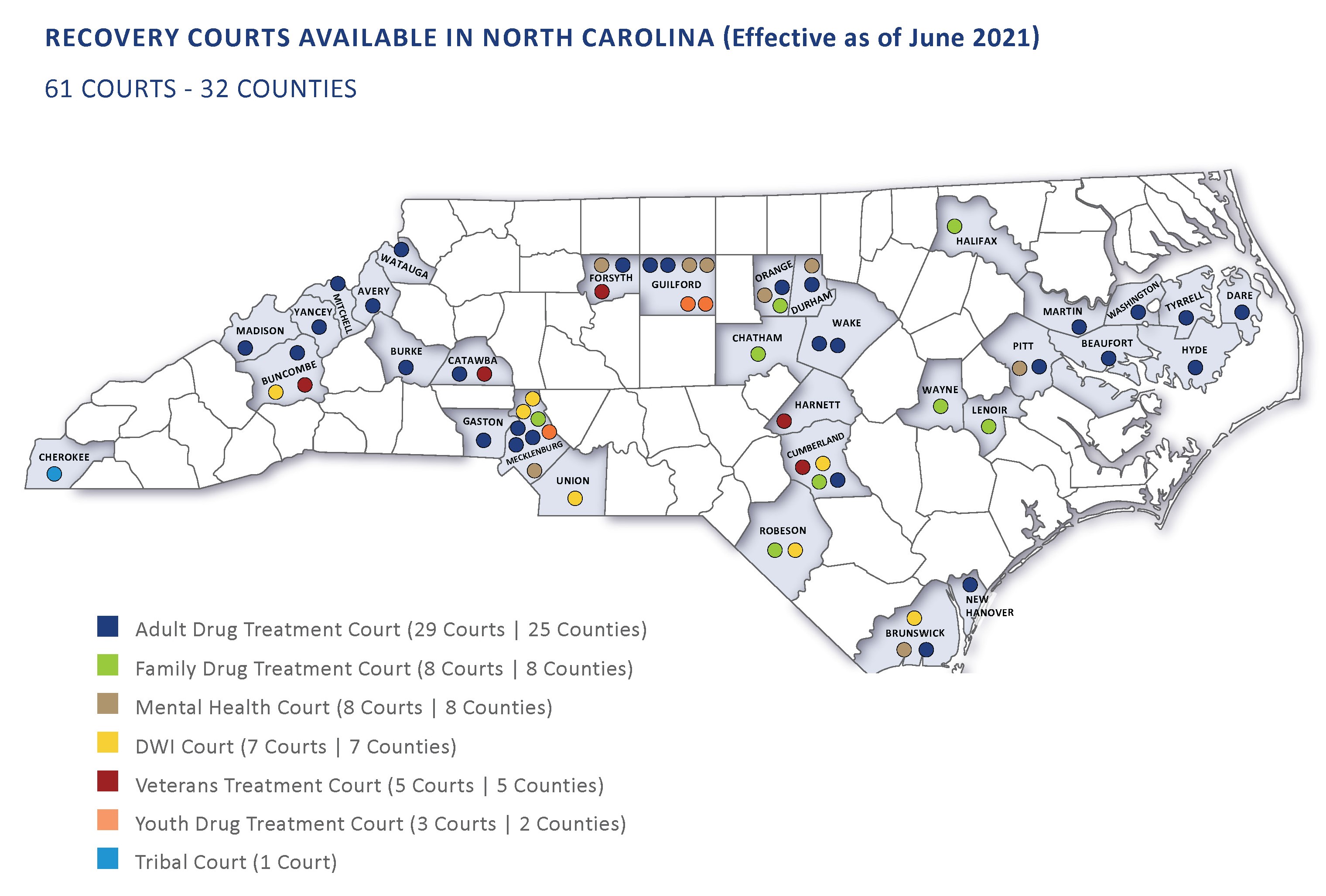 N.C. Recovery Courts Map