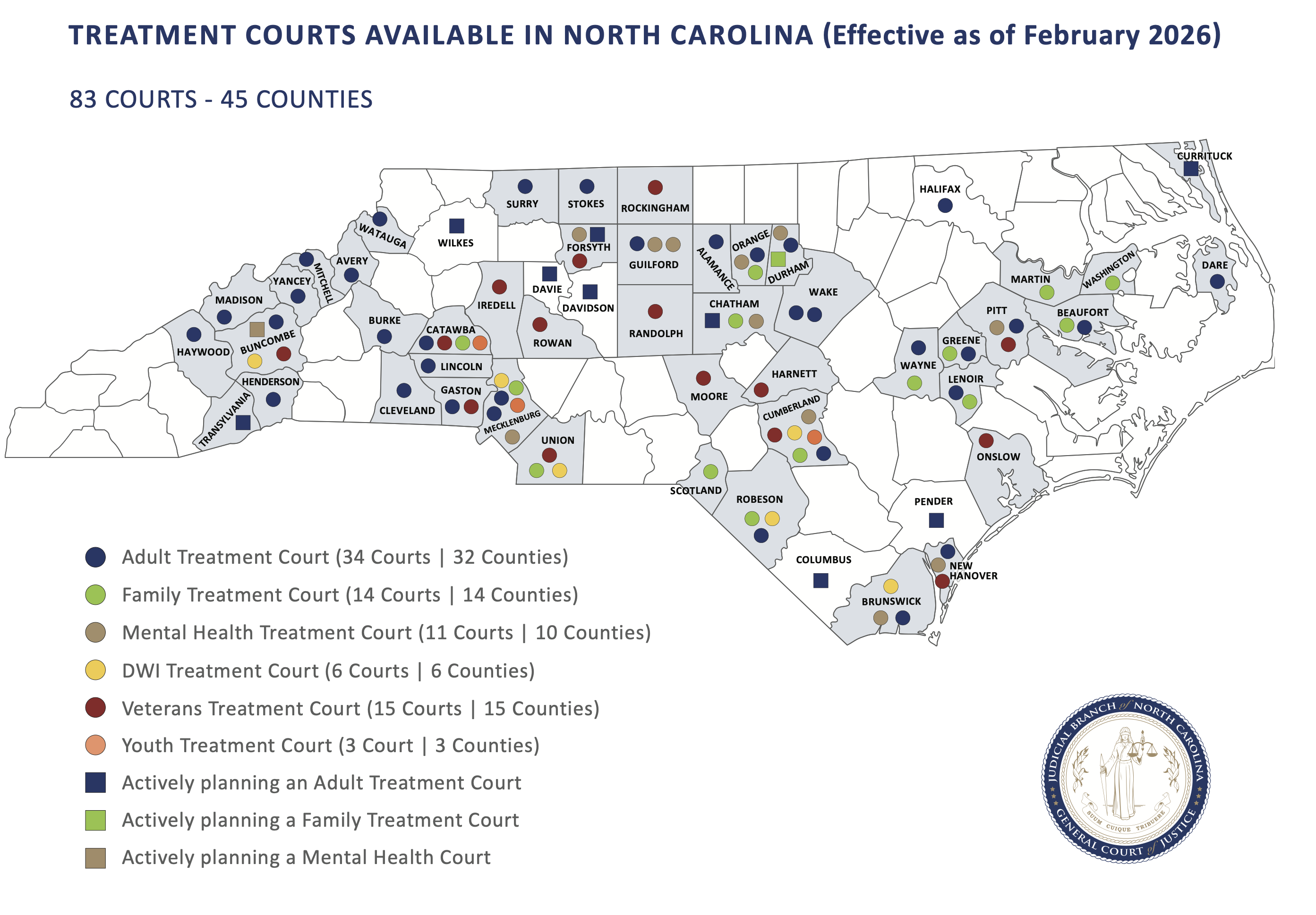 Map of Recovery Courts