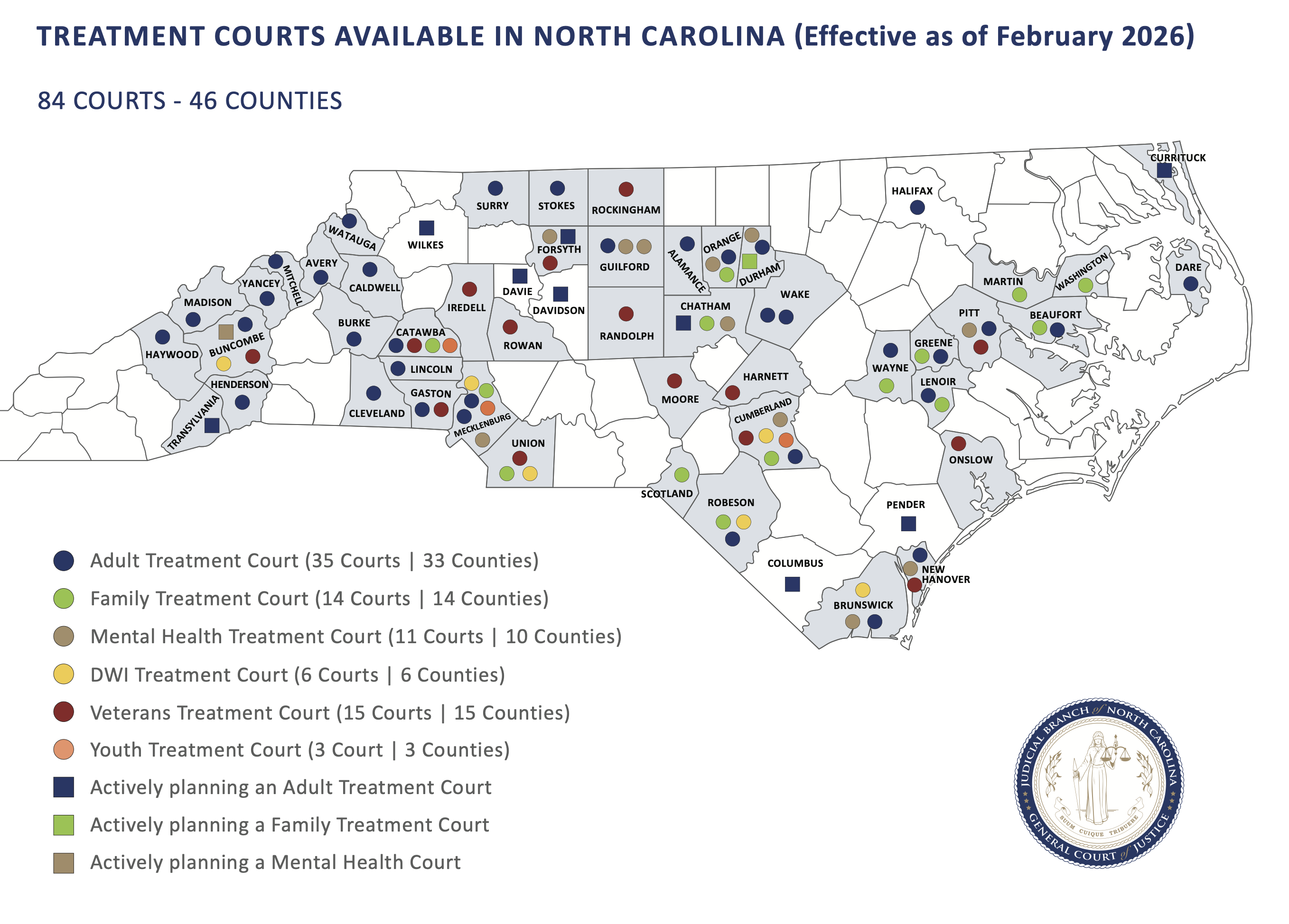 Recovery Courts Map