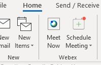 WebEx Outlook button