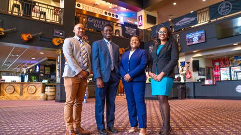 Interns and supporters at the Weldon Mills Theatre