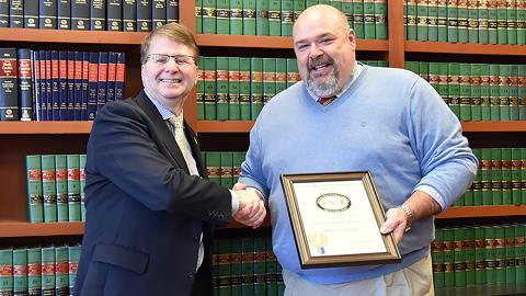 Judge Marion Warren recieving award