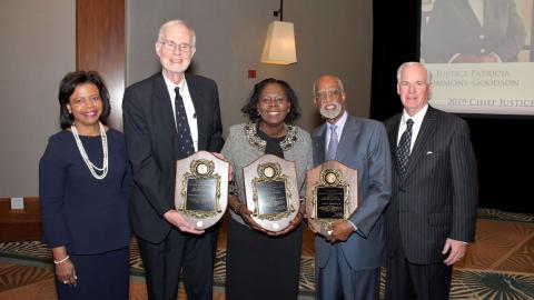From left to right: Chief Justice Cheri Beasley, Fred Lind, Former Justice Patricia Timmons-Goodson, James Ferguson, CJCP Executive Director Mel Wright
