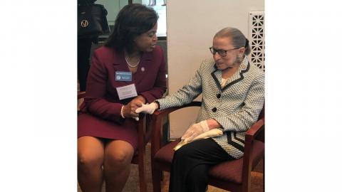 Chief Justice Cheri Beasley and Justice Ruth Bader Ginsburg