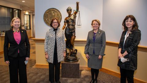 Left to right: Court of Appeals Judge Lucy Inman, former Court of Appeals Chief Judge Linda McGee, Court of Appeals Chief Judge Donna Stroud, Court of Appeals Judge Valerie Zachary