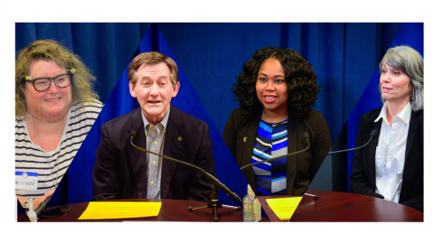 North Carolina Guardian ad Litem volunteer advocates (left to right) Michelle Hillison, Ellis Hankins, Luvenia Williams, and Julia Lee