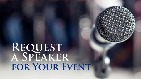 Request a speaker - Speakers Bureau - microphone