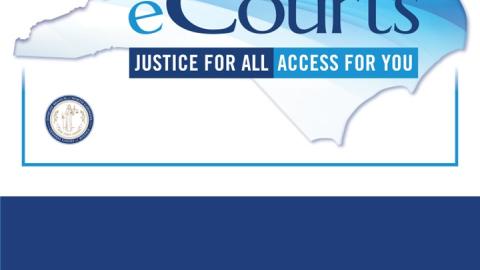 eCourts logo - Justice for All - Access for You on state map