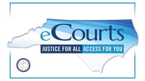 eCourts logo - Justice for All - Access for You on state map