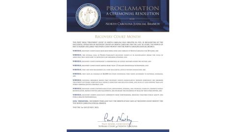 Recovery Court Proclamation May 2025